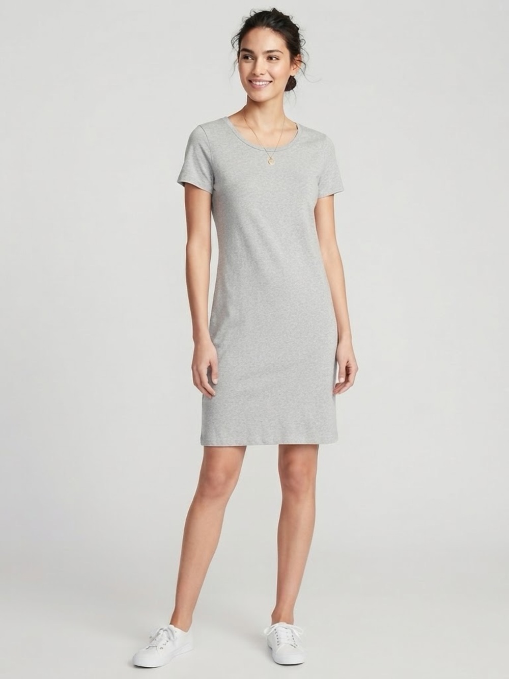 Old Navy Heather Gray Short Sleeve Knit T-Shirt Dress. Size Medium Tall